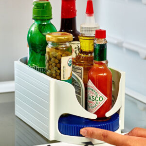 Double Roller Rotating Storage Box Bathroom Multi-function Rack Roto Caddy Swivel Organizer Kitchen Racks