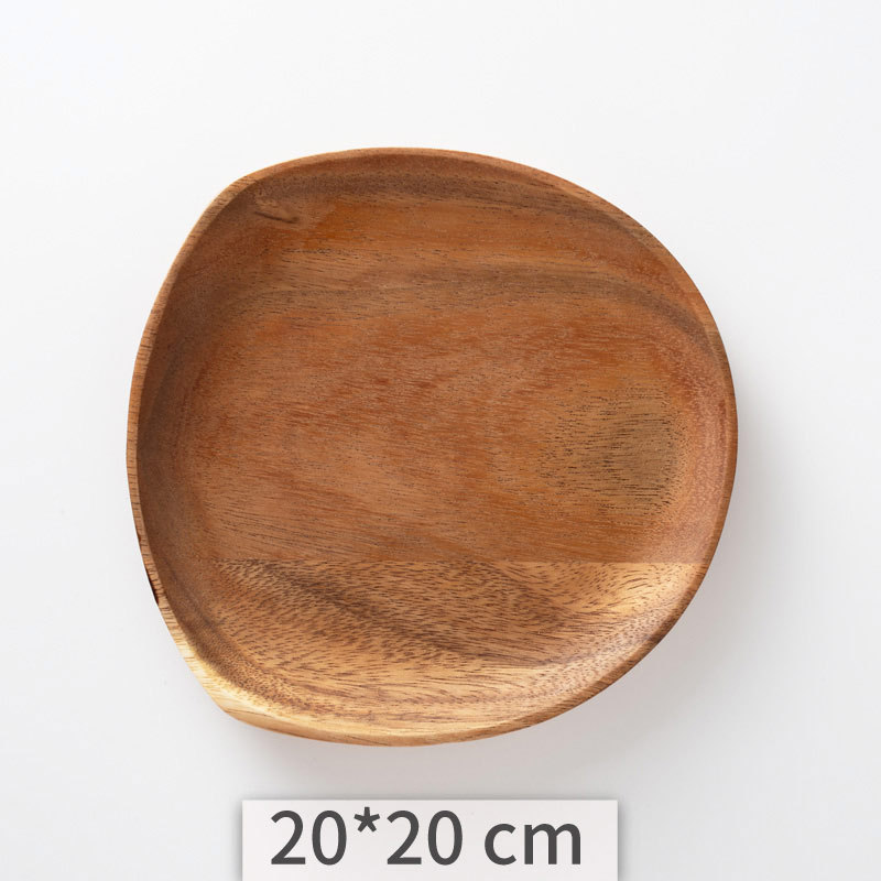 Acacia Wooden Tray Cake Tray Wooden Irregular Dinner Plate Homestay Hotel Set Plate - Image 3