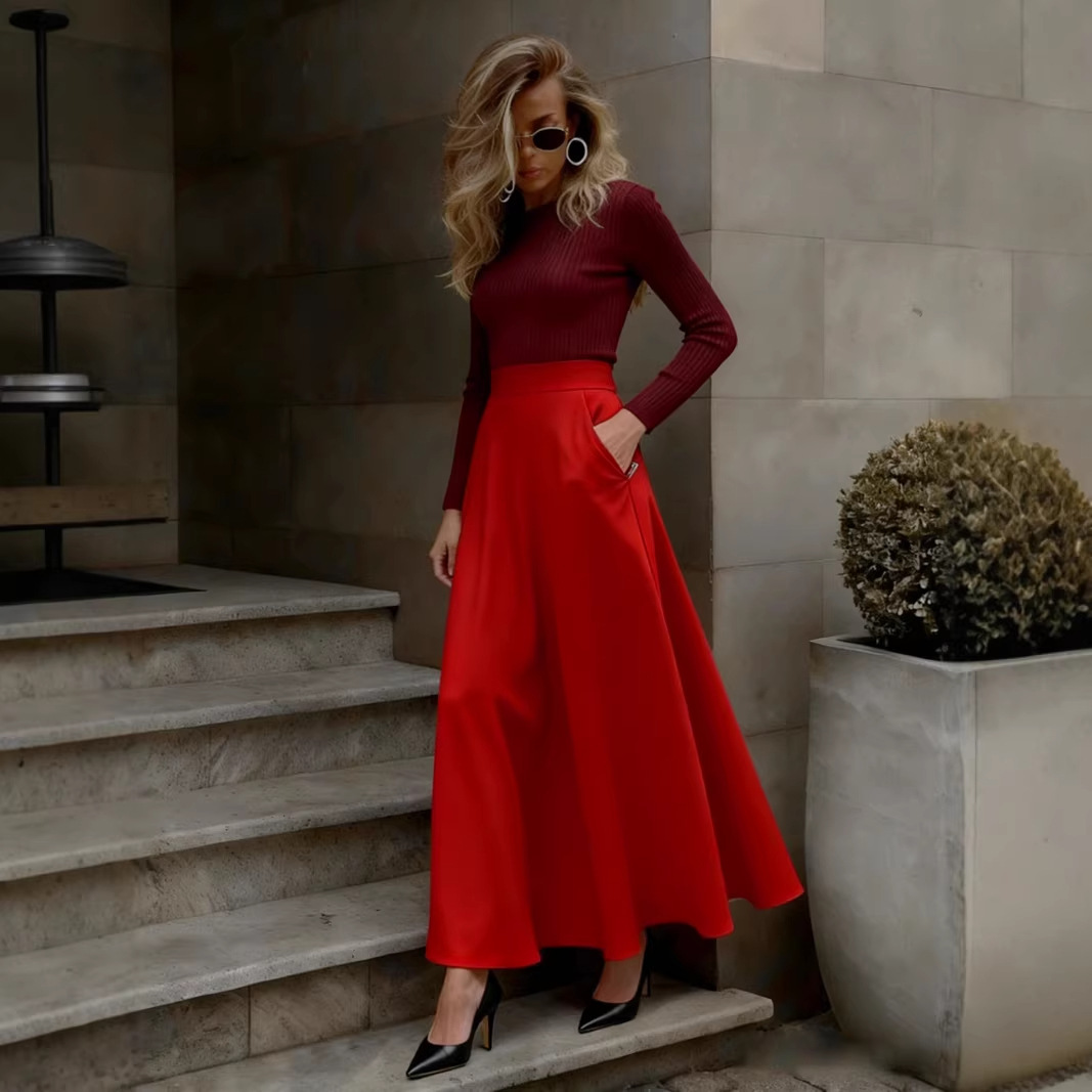 Elegant Solid-Color Skirt For Women - Image 2