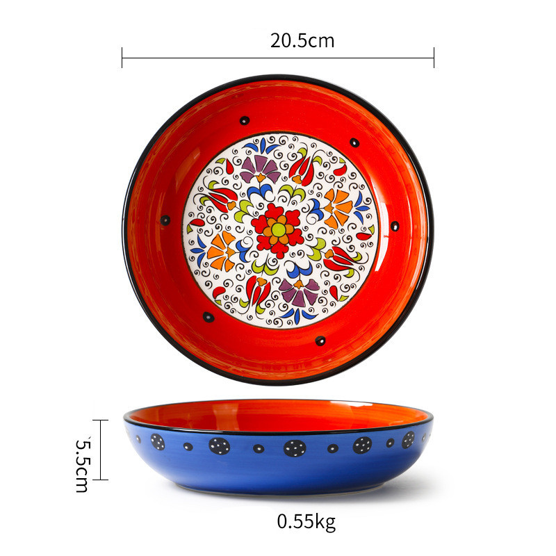 Ceramic Tableware Pastoral Style Home Plate Dinner Plate - Image 6