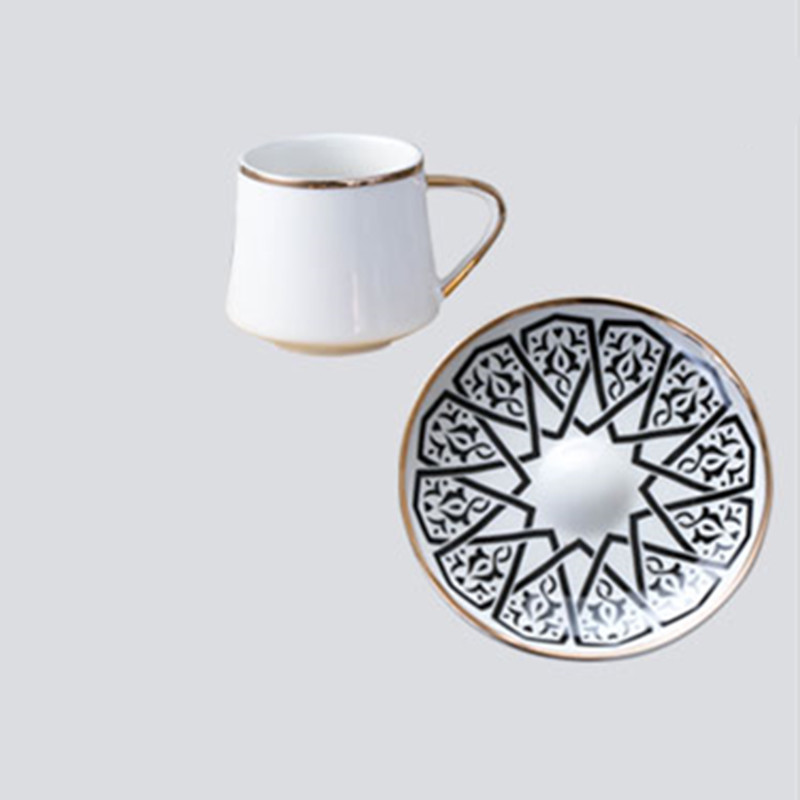 Turkish Ceramic Coffee Cup And Saucer Set - Image 4