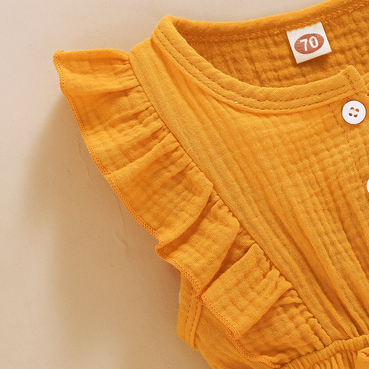 Lace Sleeve Double-Sided Ruffled Triangle Romper - Image 2