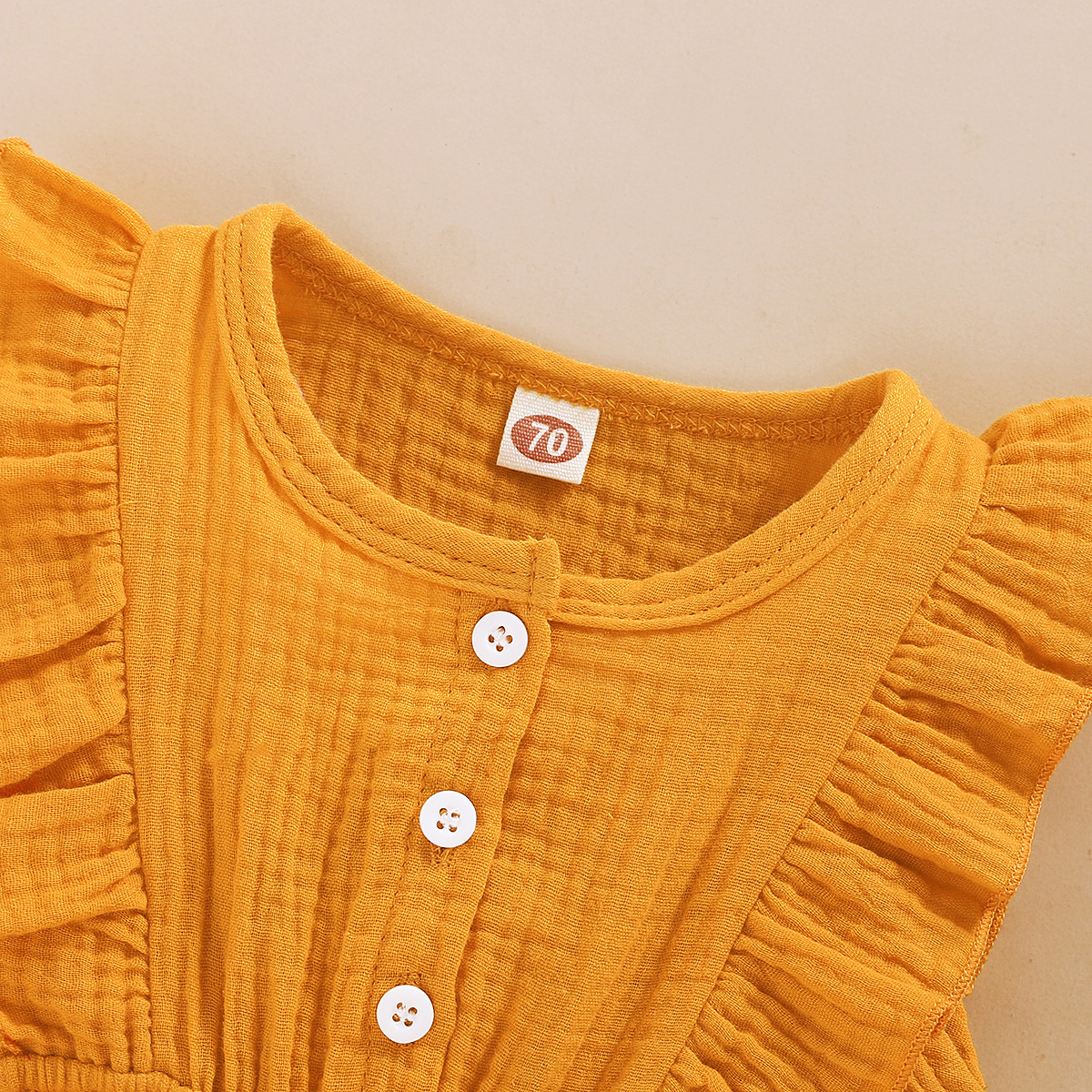 Lace Sleeve Double-Sided Ruffled Triangle Romper - Image 3