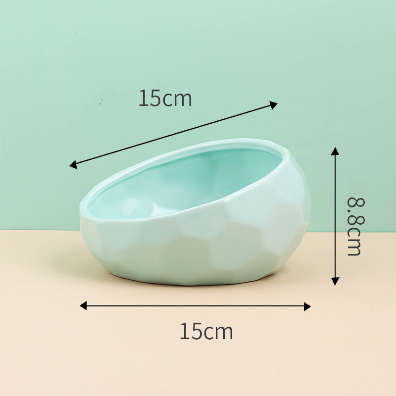 Pet Supplies Bowl Ceramic Cat Bowl Dog Bowl Oblique Mouth - Image 10