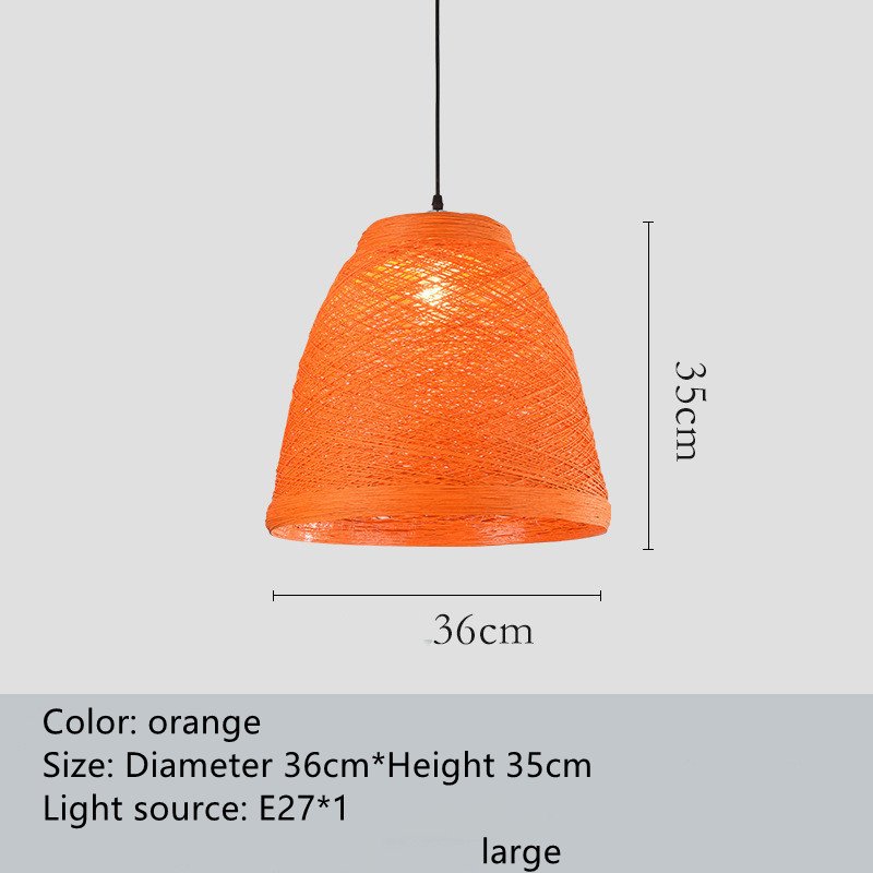 Ldyllic Creative Personality Coffee Shop Rattan Woven Rattan Ball Lamp Hot Pot Shop Farm Bar Restaurant Rattan Hanging Lamps - Image 5