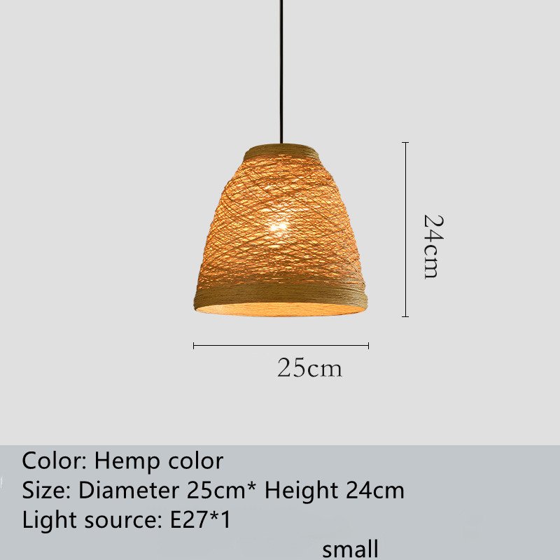 Ldyllic Creative Personality Coffee Shop Rattan Woven Rattan Ball Lamp Hot Pot Shop Farm Bar Restaurant Rattan Hanging Lamps - Image 9