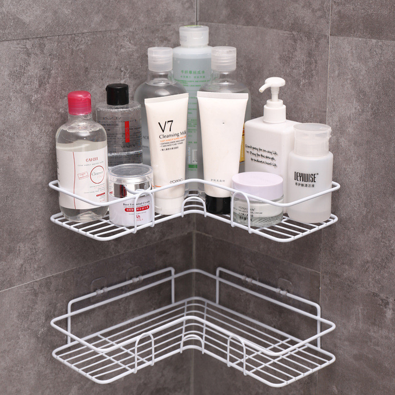 Bathroom Shelf Corner Frame Shower Wrought Iron Kitchen Accessories Storage Rack Holder Bathroom Shelves Bathroom Equipment - Image 3