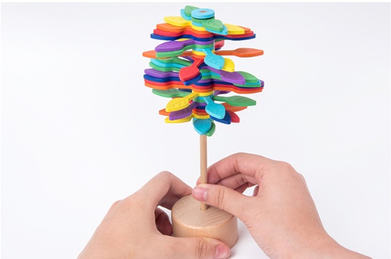 Solid Wooden Rotating Lollipop Fischer Series Creative Ornaments Decompression Toys Decompression Artifact Gyro - Image 6