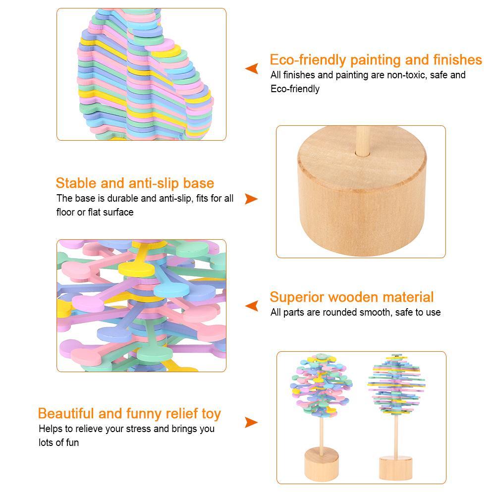Solid Wooden Rotating Lollipop Fischer Series Creative Ornaments Decompression Toys Decompression Artifact Gyro - Image 8
