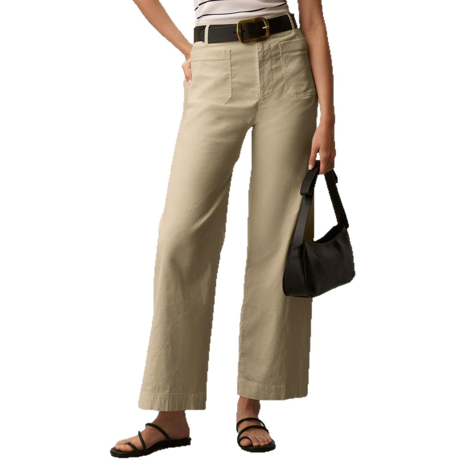 Plus-size High-waisted Slimming Solid-color Suit Pants - Image 2