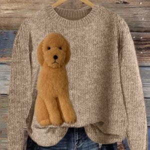 Womens 3D Digital-Print Fashion Crew-Neck Sweatshirt For Casual Wear