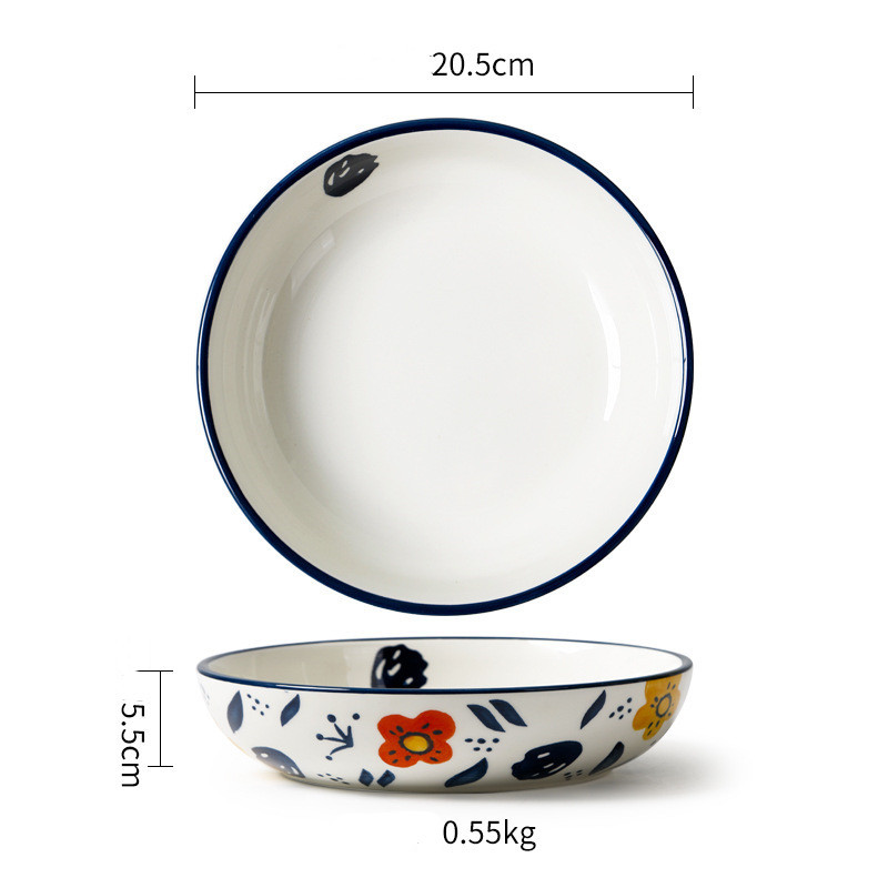 Ceramic Tableware Pastoral Style Home Plate Dinner Plate - Image 7