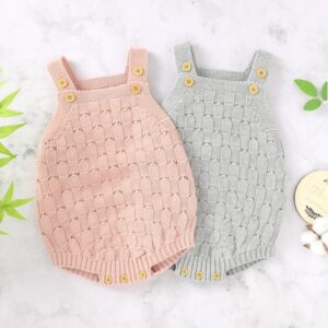 Solid Color Sling Baby Dress Baby Knitted Cotton One-Piece