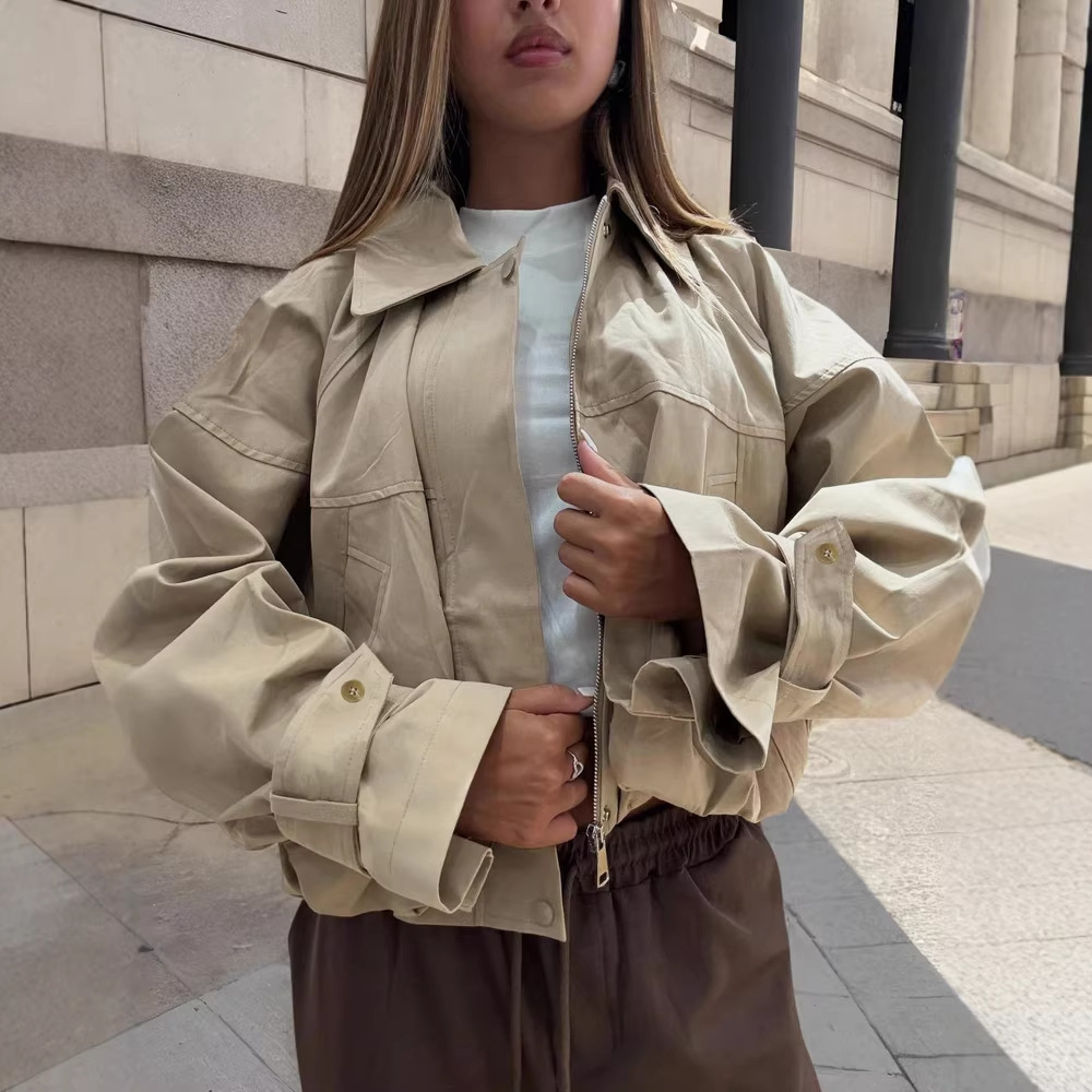 Stylish Relaxed-fit Solid-color Short Blazer With A Lapel For Work Or Everyday Wear - Image 5