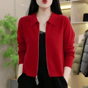 Womens Loose-fitting Short Versatile Zip-up Jacket - Image 7