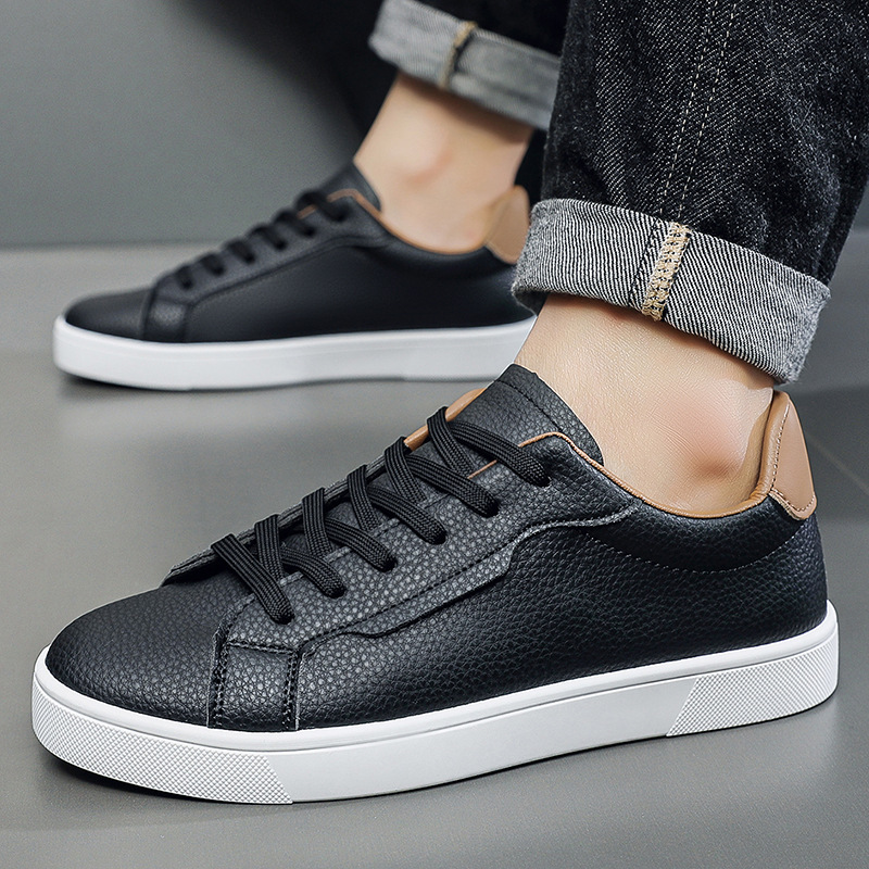 Spring New Mens White Sneakers With A Low-cut Design - Image 3