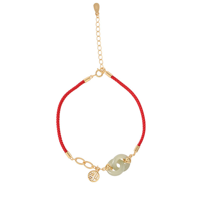 Retro Interlocking Braided Red String Bracelet - Image 7
