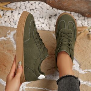 Womens Suede White Sneakers Casual Sports Shoes