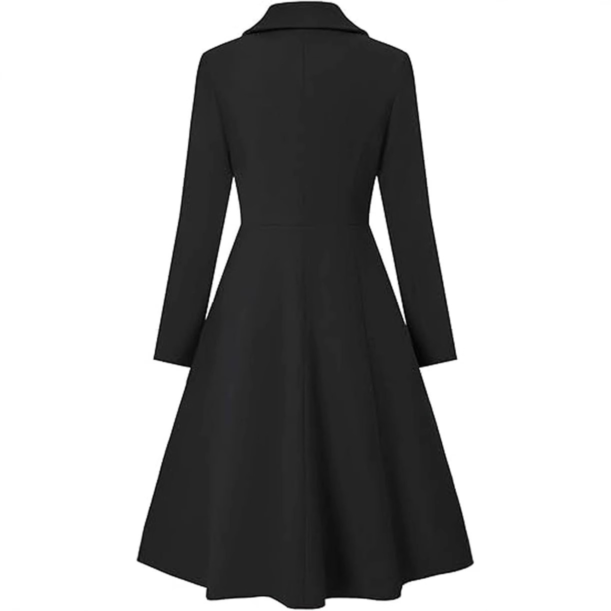 Women's Long Lapel Double Breasted Trench Coat - Image 4