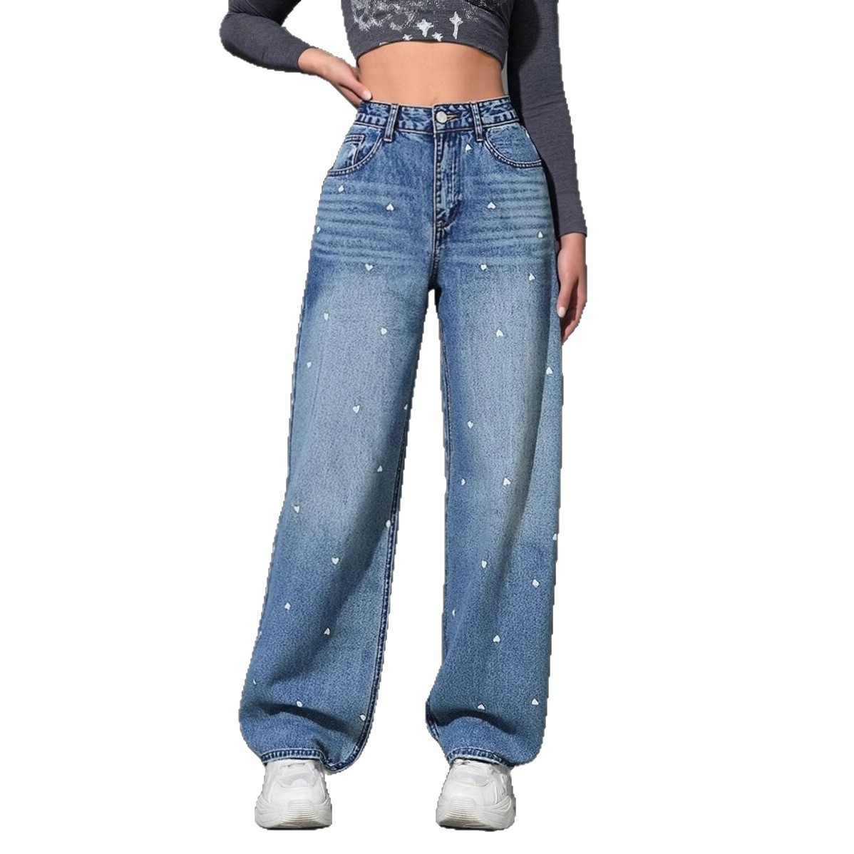 Women's High Waist Loose Jeans - Image 6