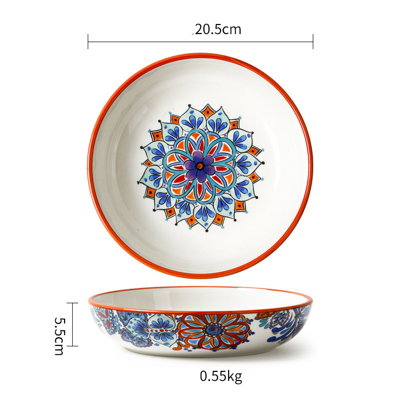 Ceramic Tableware Pastoral Style Home Plate Dinner Plate - Image 10