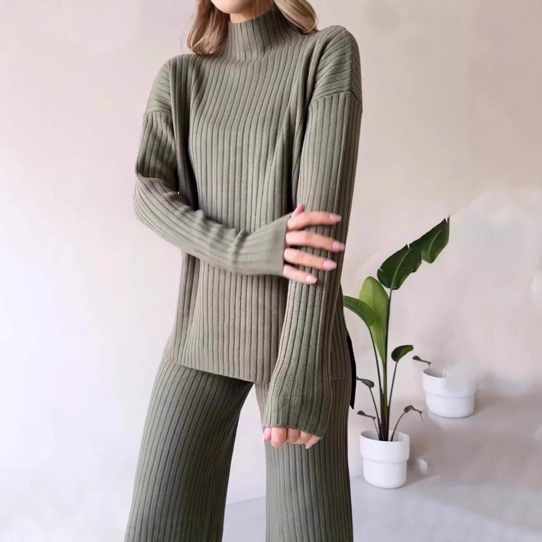 Stylish Minimalist Relaxed Fit Womens Long Sleeve Set - Image 5