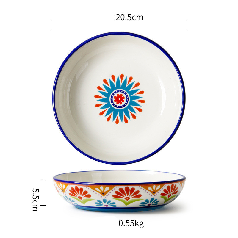 Ceramic Tableware Pastoral Style Home Plate Dinner Plate - Image 2