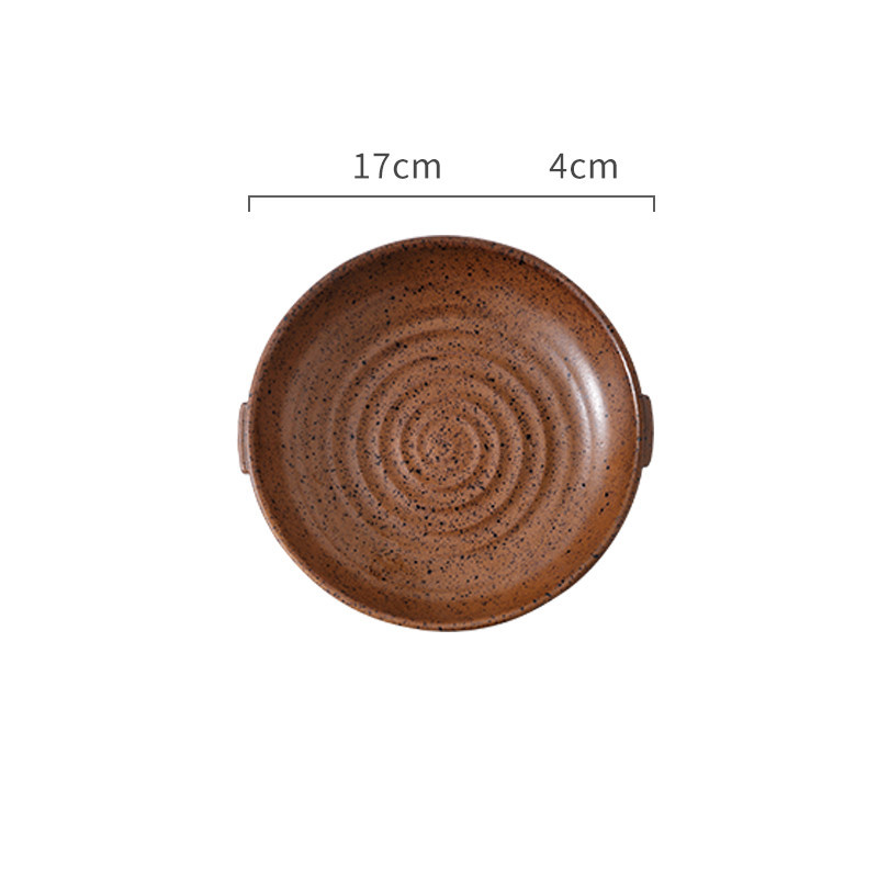 Japanese Binaural Plate Handmade Stoneware Cutlery Set - Image 2