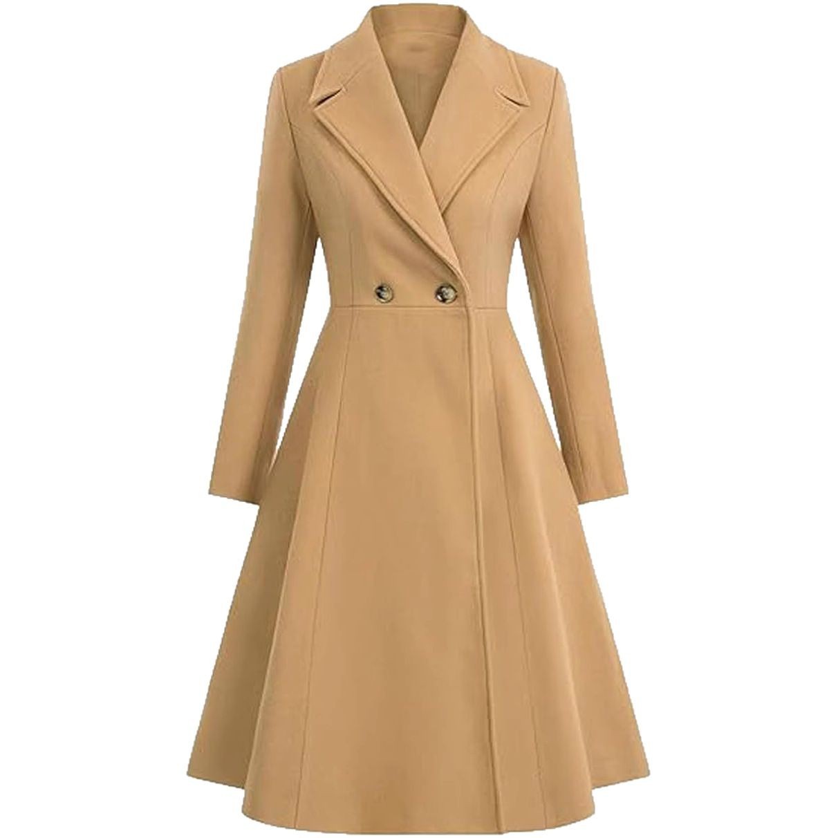 Women's Long Lapel Double Breasted Trench Coat - Image 8