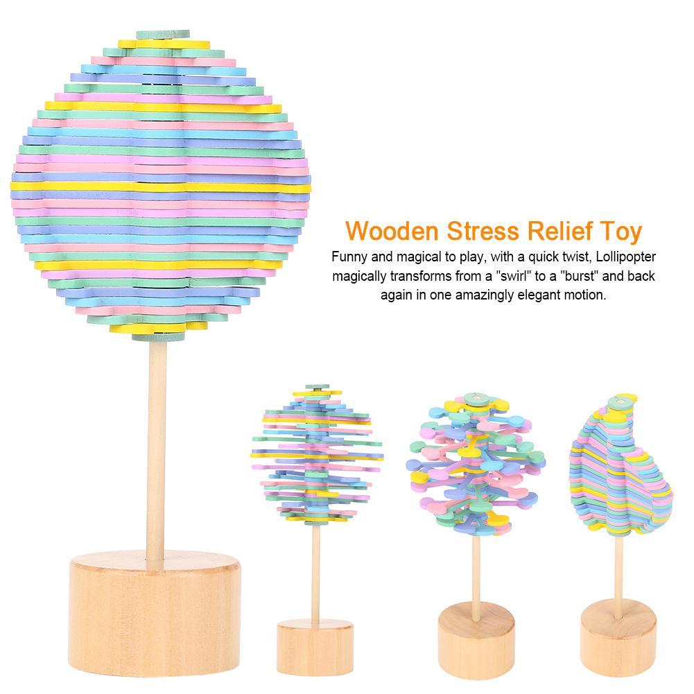 Solid Wooden Rotating Lollipop Fischer Series Creative Ornaments Decompression Toys Decompression Artifact Gyro - Image 3