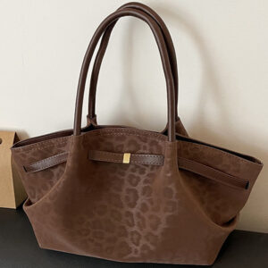 Retro Suede Tote Handbag Commuter Shoulder Bag