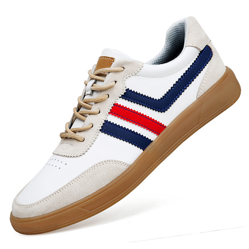 Mens Leather Sneakers With Built-In Height-Boosting Insoles And Tendon-Style Rubber Soles - Image 2