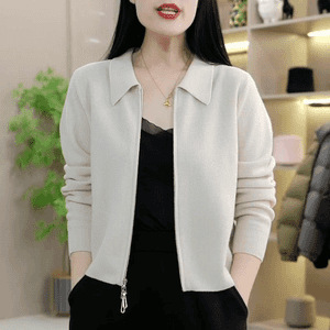 Womens Loose-fitting Short Versatile Zip-up Jacket - Image 8