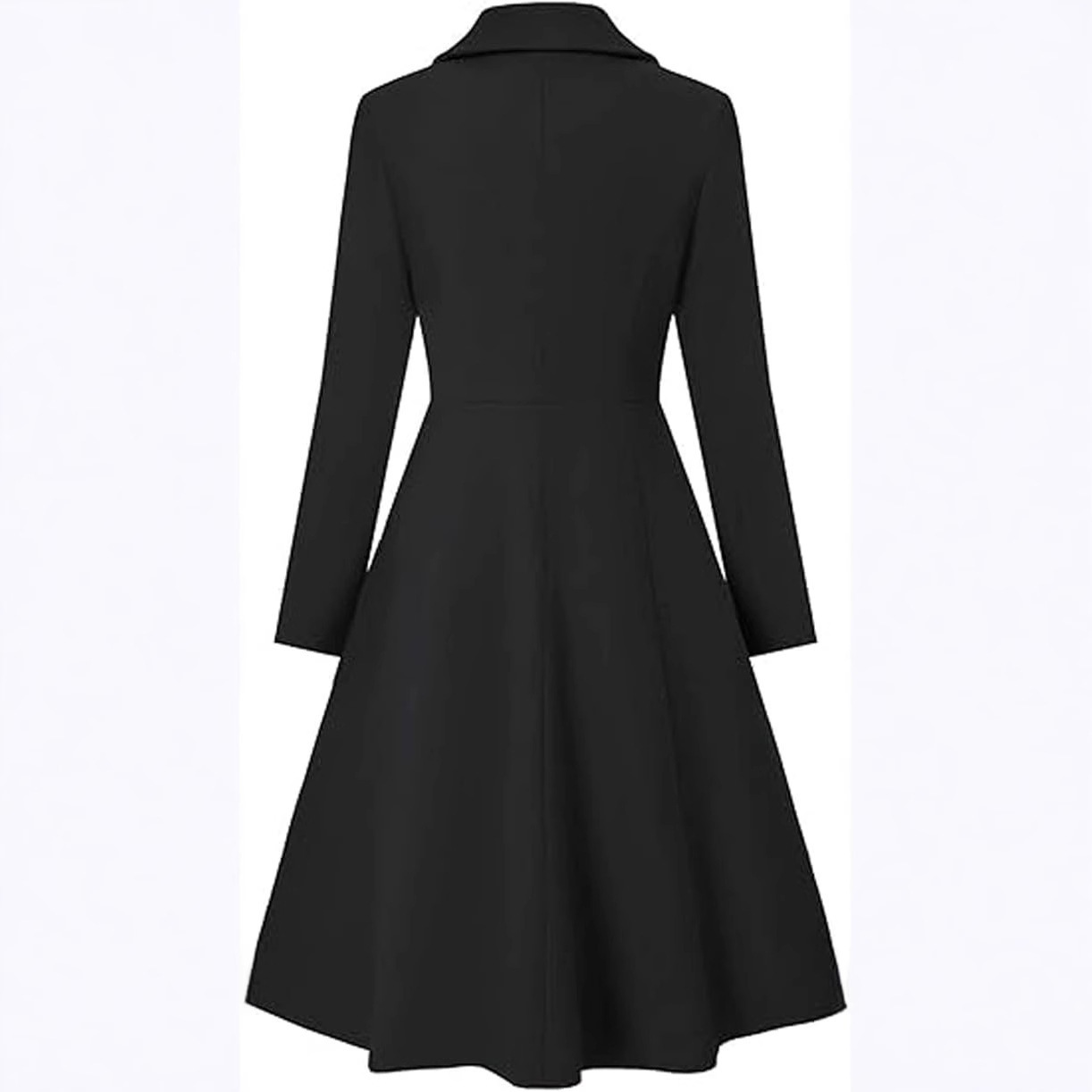 Women's Long Lapel Double Breasted Trench Coat - Image 6