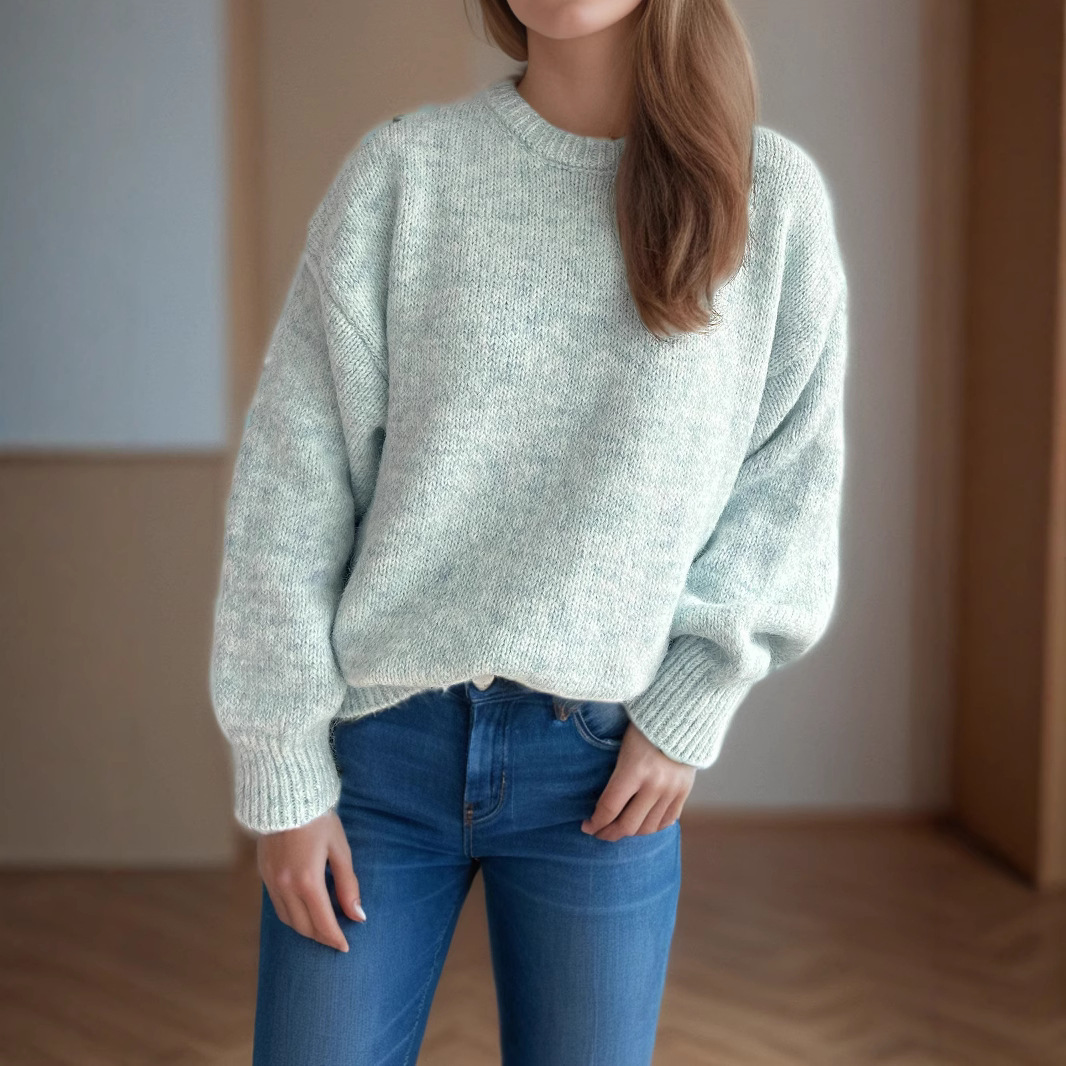 Womens Loose-fitting Crew-neck Sweater For Fall And Winter - Image 8