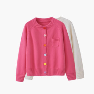 Womens Crew-neck Cardigan Sweater Jacket