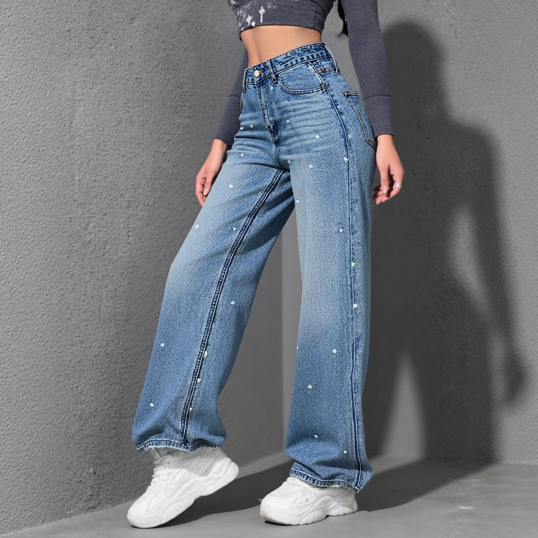 Women's High Waist Loose Jeans - Image 2
