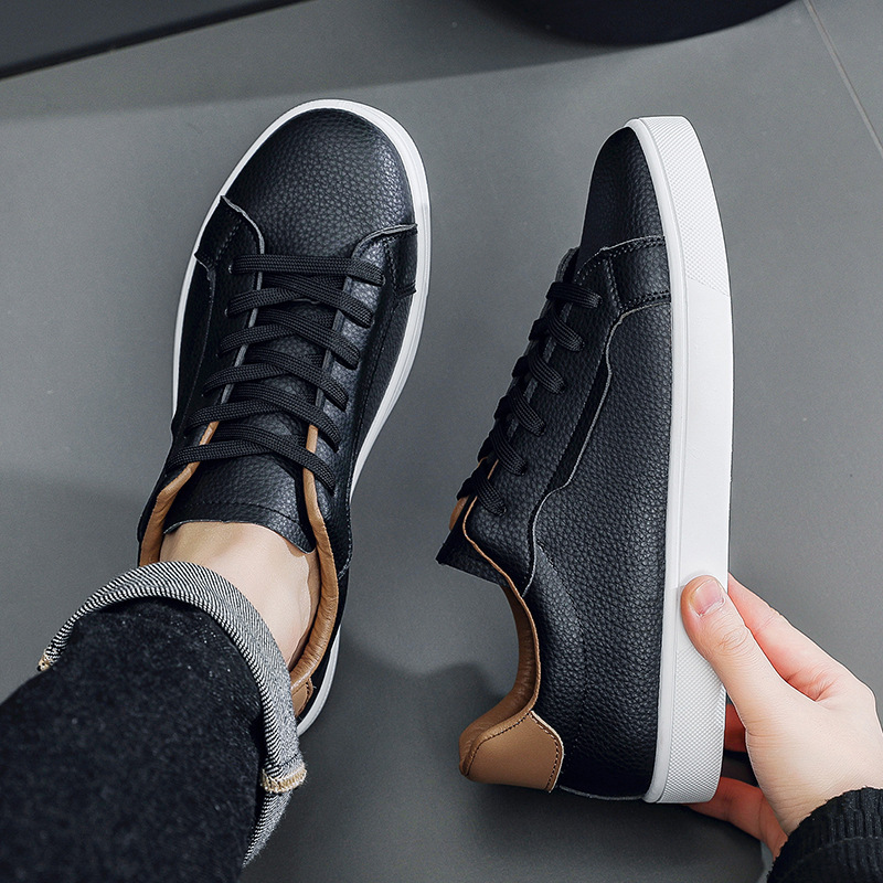 Spring New Mens White Sneakers With A Low-cut Design - Image 5