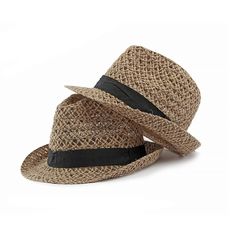 Mens Sun-Protective Hat British Jazz Hat Vintage Top Hat