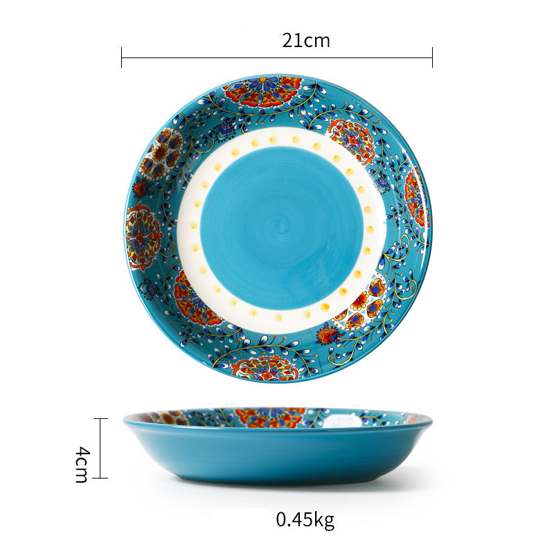 Ceramic Tableware Pastoral Style Home Plate Dinner Plate - Image 4