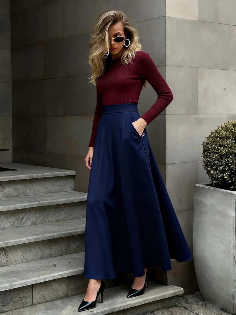 Elegant Solid-Color Skirt For Women - Image 7