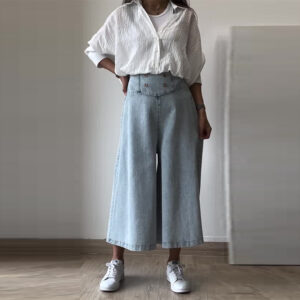 Stylish High-waisted Loose-fit Casual Denim Jeans