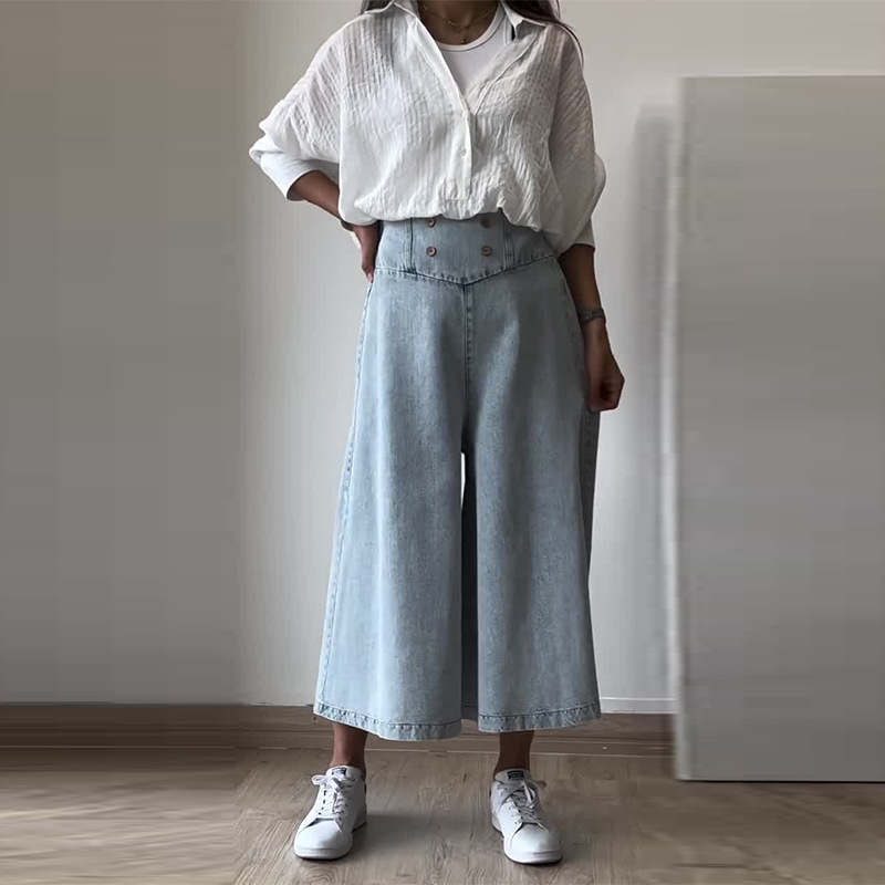 Stylish High-waisted Loose-fit Casual Denim Jeans