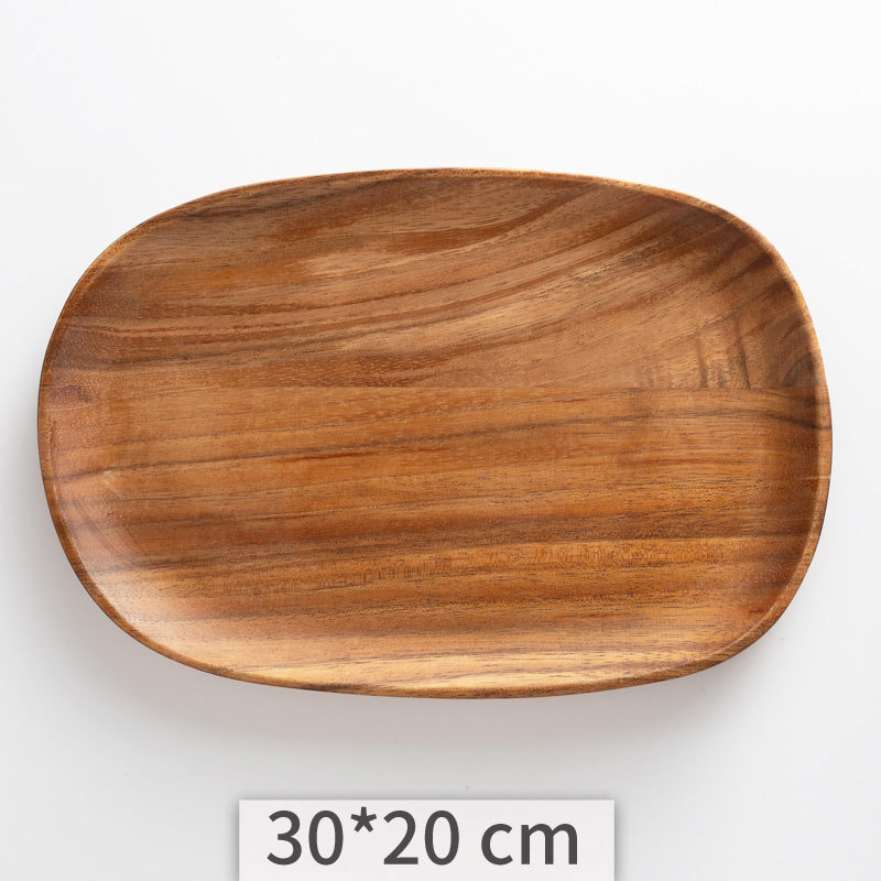 Acacia Wooden Tray Cake Tray Wooden Irregular Dinner Plate Homestay Hotel Set Plate - Image 5