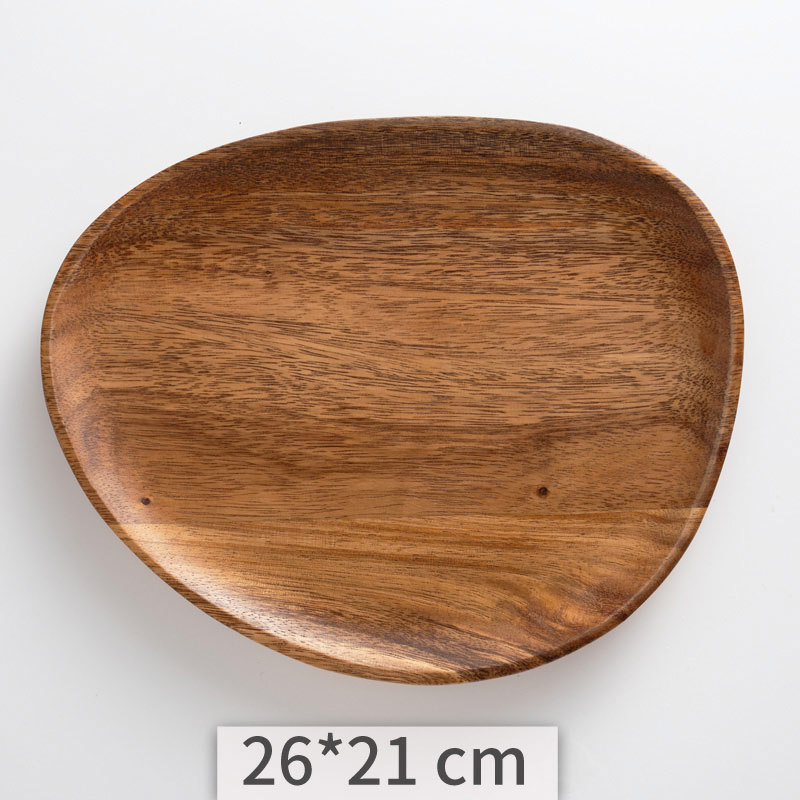 Acacia Wooden Tray Cake Tray Wooden Irregular Dinner Plate Homestay Hotel Set Plate - Image 4