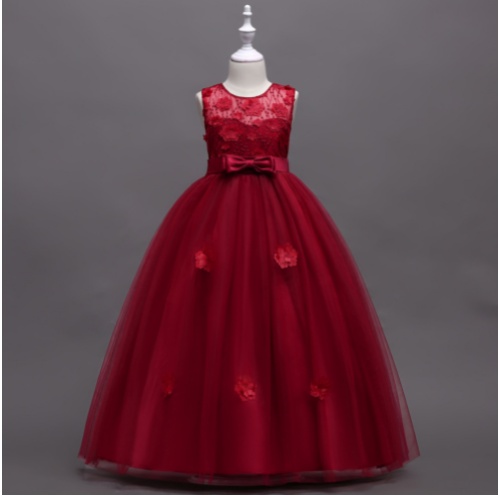 Fashion Children's Long Summer Piano Performance Costume Dress - Image 6