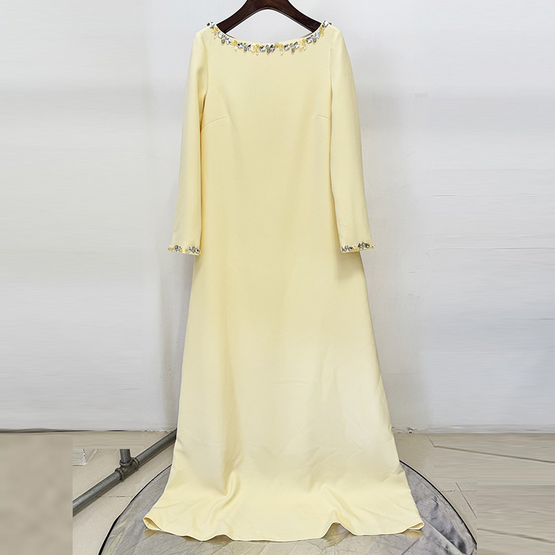 Fashionable Minimalist Beaded Loose-fitting Long Dress - Image 7