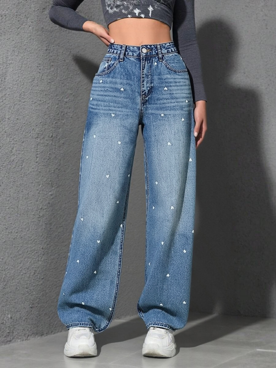 Women's High Waist Loose Jeans - Image 3