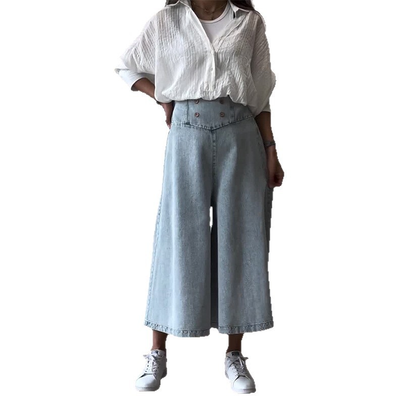 Stylish High-waisted Loose-fit Casual Denim Jeans - Image 2