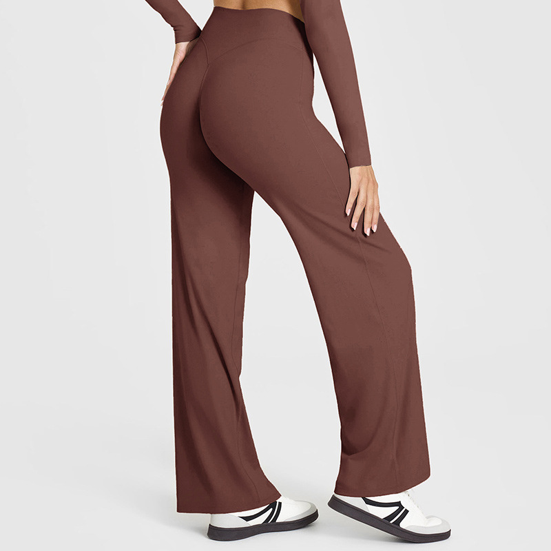Loose Straight-leg Yoga Pants That Create A Slimming High-waisted Look - Image 3